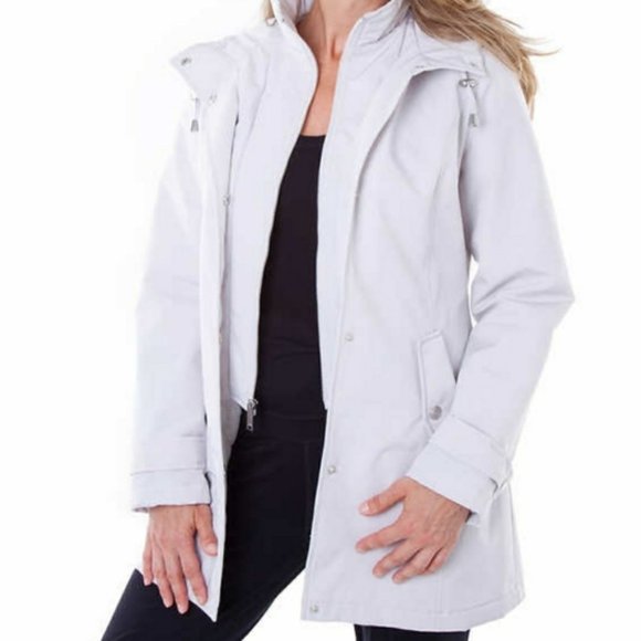 HFX Womens All Weather Hooded Coat--Cement - Picture 5 of 12